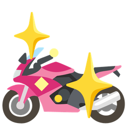 sparkling heart and motorcycle