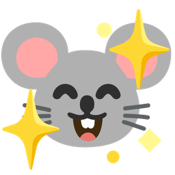 sparkling heart and mouse face