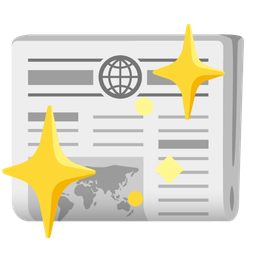 sparkling heart and newspaper