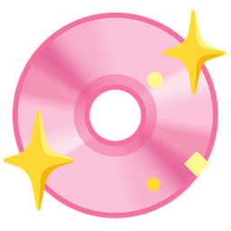 sparkling heart and optical disk