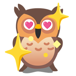 sparkling heart and owl