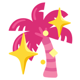 sparkling heart and palm tree