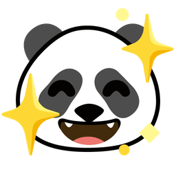 sparkling heart and panda