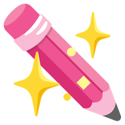 sparkling heart and pencil