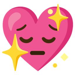 sparkling heart and pensive face