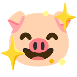 sparkling heart and pig face
