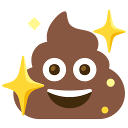 sparkling heart and pile of poo