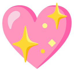 sparkling heart and pink heart