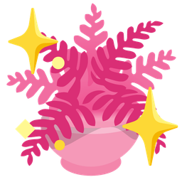 sparkling heart and potted plant