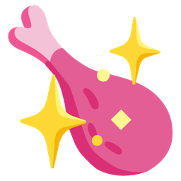 sparkling heart and poultry leg