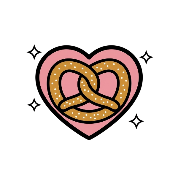 Sparkling heart and Pretzel