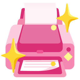 sparkling heart and printer