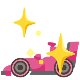 sparkling heart and racing car