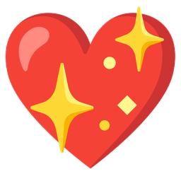 sparkling heart and red heart