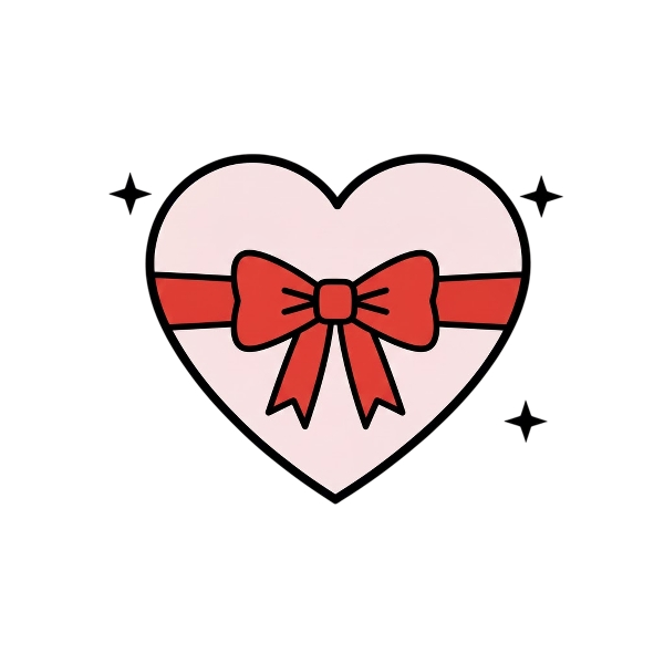 Sparkling heart and Ribbon