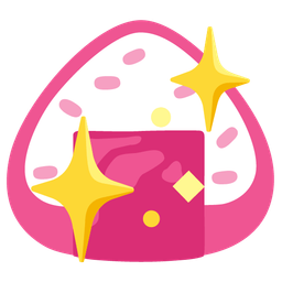 sparkling heart and rice ball