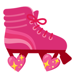 sparkling heart and roller skate