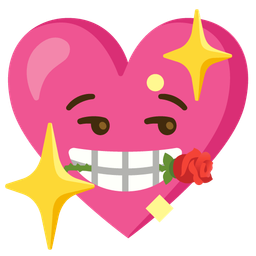 sparkling heart and rose