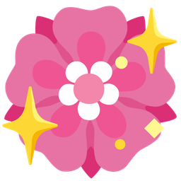 sparkling heart and rosette