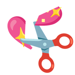 sparkling heart and scissors