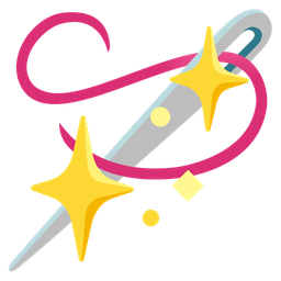 sparkling heart and sewing needle