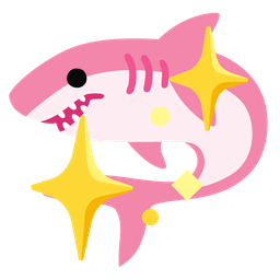 sparkling heart and shark