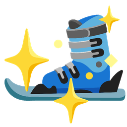 sparkling heart and skis