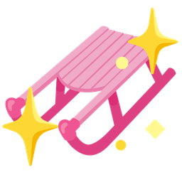 sparkling heart and sled