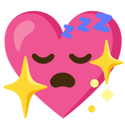sparkling heart and sleeping face