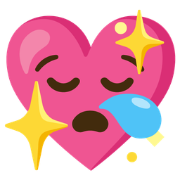 sparkling heart and sleepy face