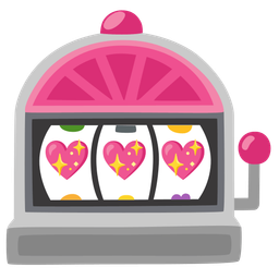 sparkling heart and slot machine