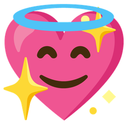 Sparkling heart and Smiling face with halo
