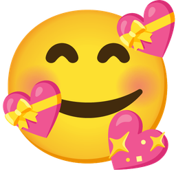 Sparkling heart and Smiling face with hearts