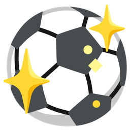 sparkling heart and soccer ball