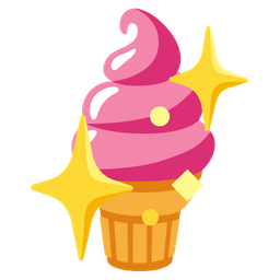 sparkling heart and soft ice cream