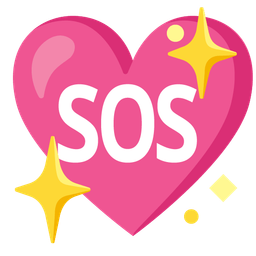 sparkling heart and SOS button