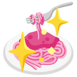 sparkling heart and spaghetti