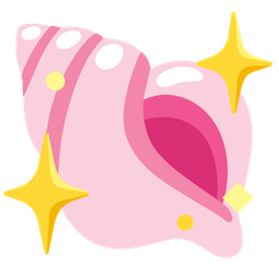 sparkling heart and spiral shell