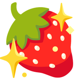 sparkling heart and strawberry