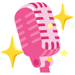 sparkling heart and studio microphone