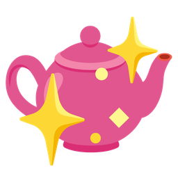 sparkling heart and teapot