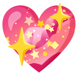 sparkling heart and telescope