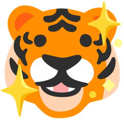 sparkling heart and tiger face