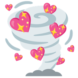 sparkling heart and tornado
