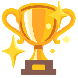 sparkling heart and trophy