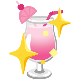 sparkling heart and tropical drink