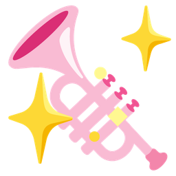 sparkling heart and trumpet