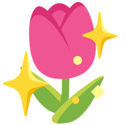 sparkling heart and tulip