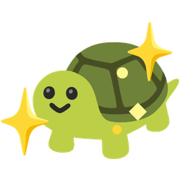 sparkling heart and turtle