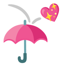 sparkling heart and umbrella